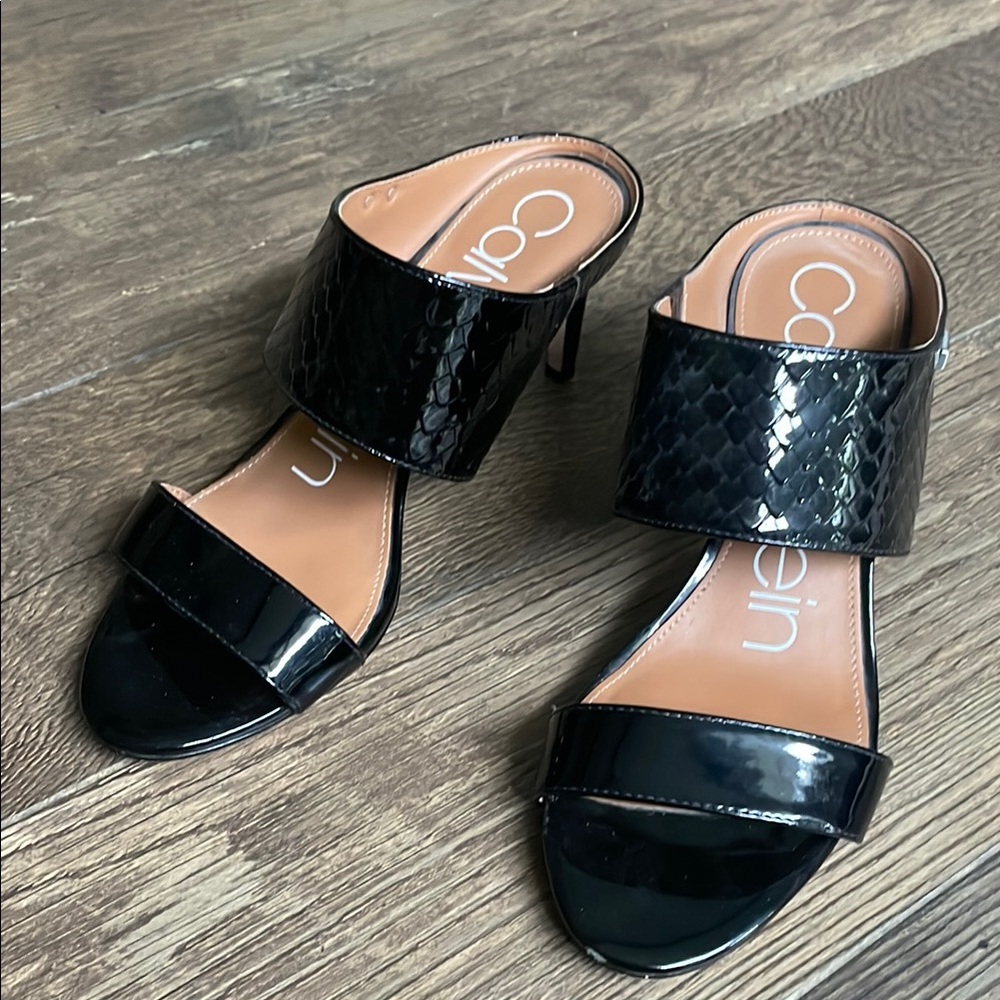 Calvin Klein Women's Black Slide Sandals